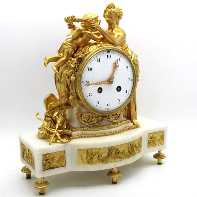 Napoleon III Pendulum Clock in Gilt Bronze and Marble, 19th-Century-UMS-1033014