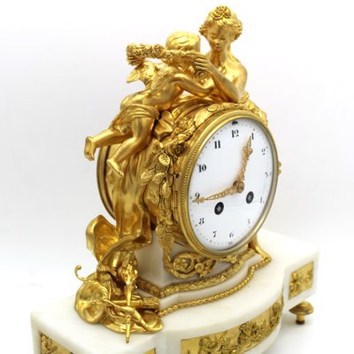 Napoleon III Pendulum Clock in Gilt Bronze and Marble, 19th-Century-UMS-1033014