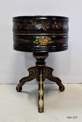 Napoleon III Planter in Blackened Wood with Gold Details, 19th Century-RVK-1431658