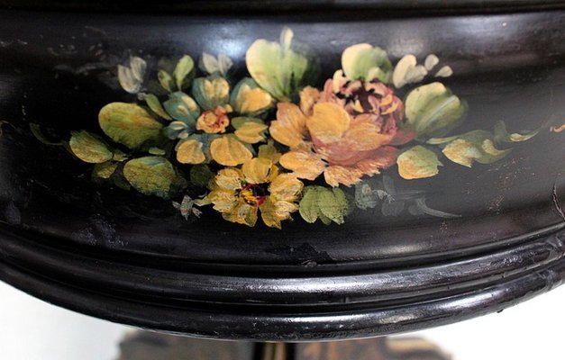 Napoleon III Planter in Blackened Wood with Gold Details, 19th Century-RVK-1431658