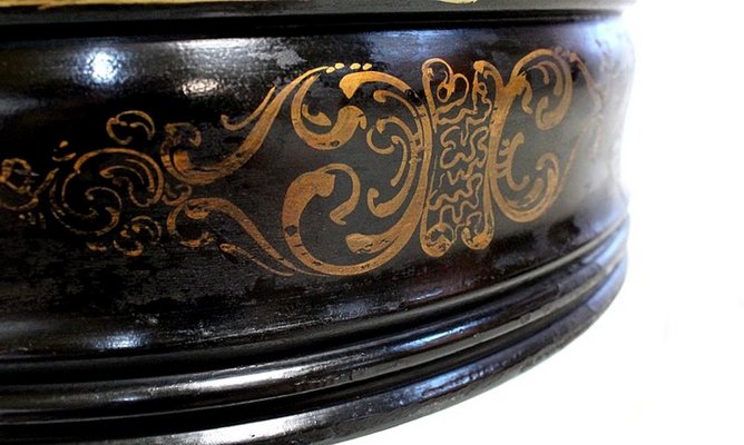 Napoleon III Planter in Blackened Wood with Gold Details, 19th Century-RVK-1431658