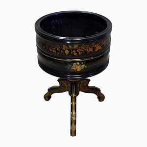 Napoleon III Planter in Blackened Wood with Gold Details, 19th Century-RVK-1431658