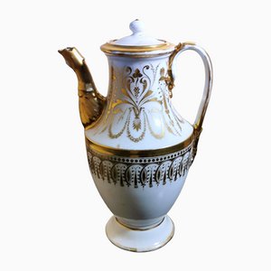 Napoleon III Porcelain De Paris Chocolate Teapot with Pure Gold Decorations-QRS-1091466