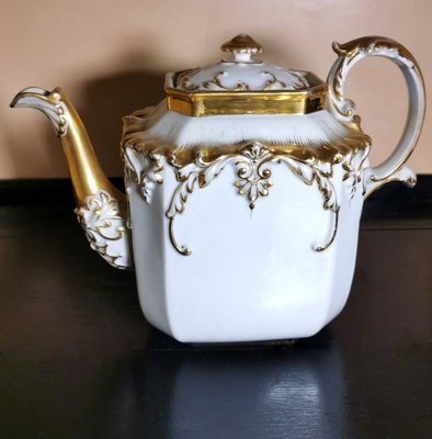 Napoleon III Porcelain of Paris Teapot with Pure Gold Decorations-QRS-1072854