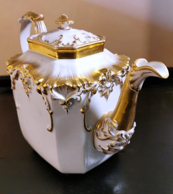 Napoleon III Porcelain of Paris Teapot with Pure Gold Decorations-QRS-1072854