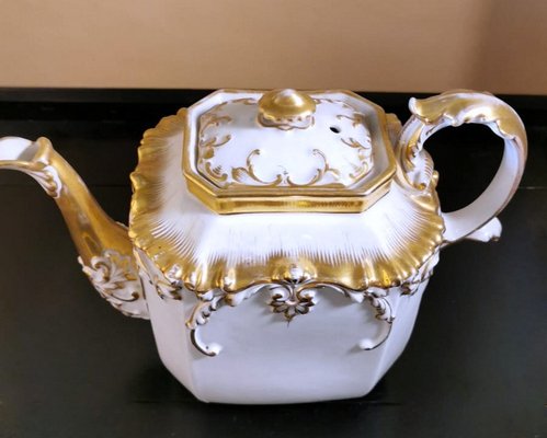 Napoleon III Porcelain of Paris Teapot with Pure Gold Decorations-QRS-1072854