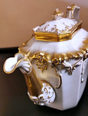 Napoleon III Porcelain of Paris Teapot with Pure Gold Decorations-QRS-1072854