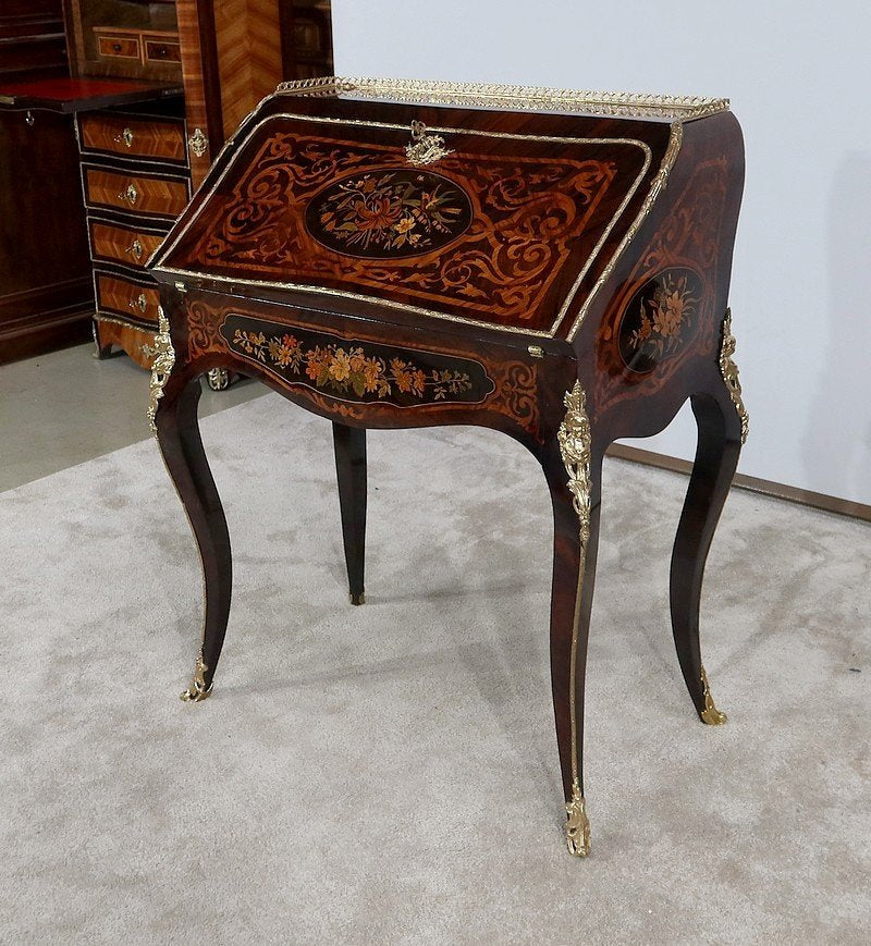 Napoleon III Precious Wood Secretaire, Mid-19th Century