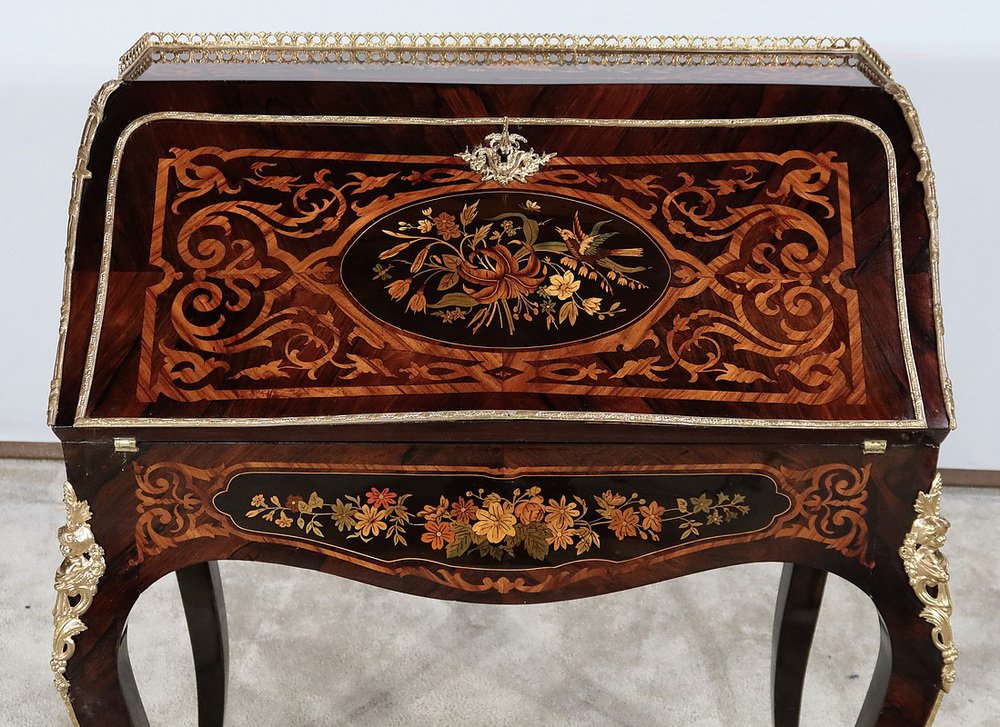 Napoleon III Precious Wood Secretaire, Mid-19th Century