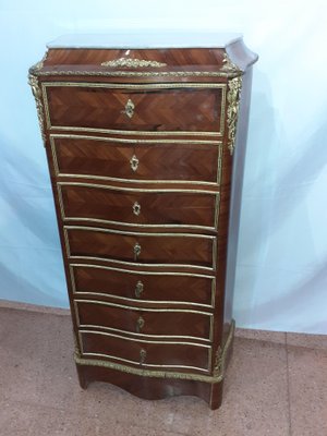 Napoleon III Rosewood Chest of Drawers-AKA-864209