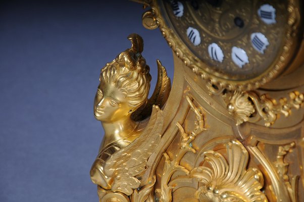 Napoleon III Royal Fire-Gilded Mantel Clock, Paris, France, 1870s-FLW-1767319