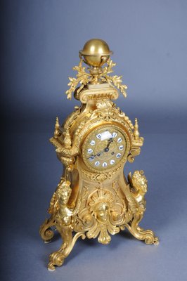 Napoleon III Royal Fire-Gilded Mantel Clock, Paris, France, 1870s-FLW-1767319