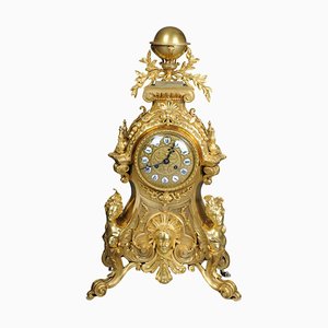 Napoleon III Royal Fire-Gilded Mantel Clock, Paris, France, 1870s-FLW-1767319