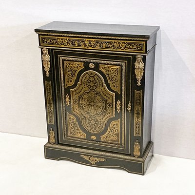 Napoleon III Single Door Cabinet Boulle in Inlay, Mid-19th Century-BEW-1395933