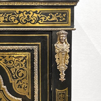 Napoleon III Single Door Cabinet Boulle in Inlay, Mid-19th Century-BEW-1395933