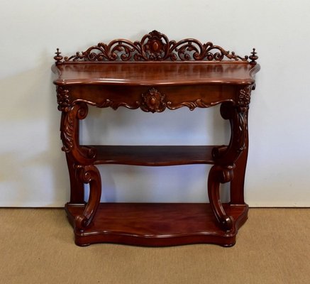 Napoleon III Solid Mahogany Console, Mid-19th Century-RVK-1075208