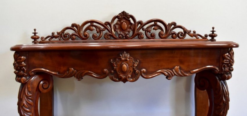 Napoleon III Solid Mahogany Console, Mid-19th Century-RVK-1075208