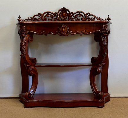 Napoleon III Solid Mahogany Console, Mid-19th Century-RVK-1075208