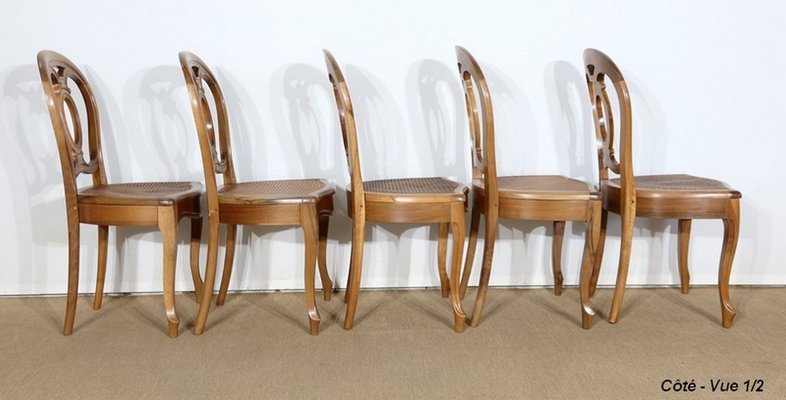 Napoleon III Solid Walnut Chairs, Set of 5-RVK-1141695