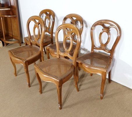 Napoleon III Solid Walnut Chairs, Set of 5-RVK-1141695