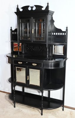 Napoleon III Style Blackened Pearwood Meuble d'Entre Deux, Late 19th Century-RVK-1751787