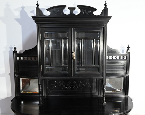 Napoleon III Style Blackened Pearwood Meuble d'Entre Deux, Late 19th Century-RVK-1751787