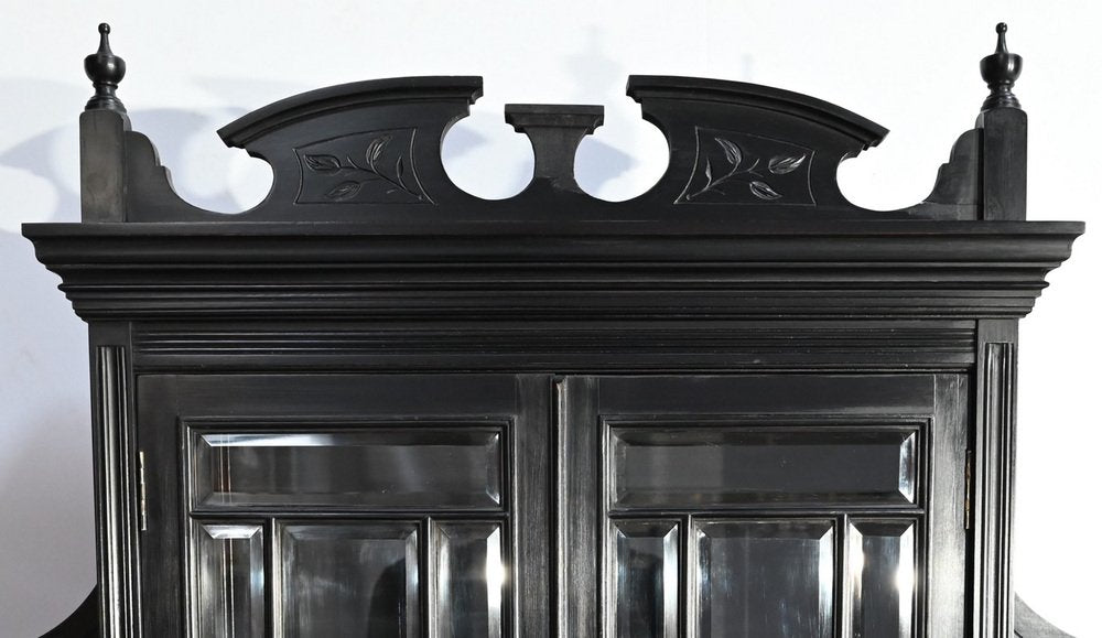 Napoleon III Style Blackened Pearwood Meuble d'Entre Deux, Late 19th Century