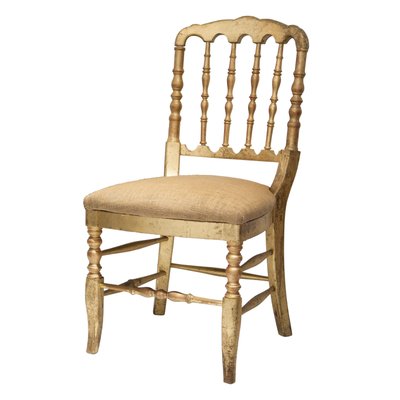 Napoleon III Style Chiavari Solid Wooden Hand-Crafted Gold Leaf Chair, France, 1960s-UZ-946420