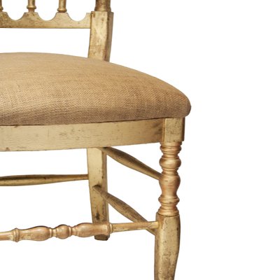 Napoleon III Style Chiavari Solid Wooden Hand-Crafted Gold Leaf Chair, France, 1960s-UZ-946420