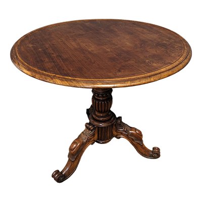 Napoleon III Style Mahogany Pedestal Table-HLV-1787362