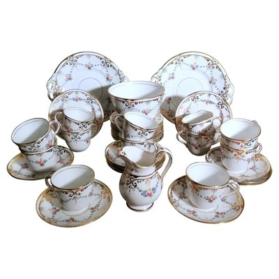 Napoleon III Style Porcelain Coffee Service Set, Set of 28-QRS-1286993