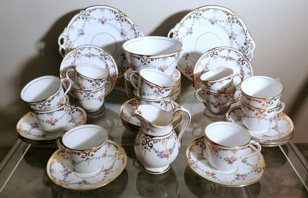 Napoleon III Style Porcelain Coffee Service Set, Set of 28-QRS-1286993