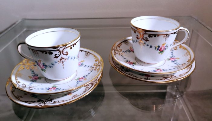 Napoleon III Style Porcelain Coffee Service Set, Set of 28-QRS-1286993