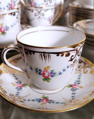 Napoleon III Style Porcelain Coffee Service Set, Set of 28-QRS-1286993