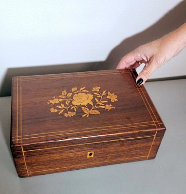 Napoleon III Style Walnut Table Box, 1870s-QRS-1384291