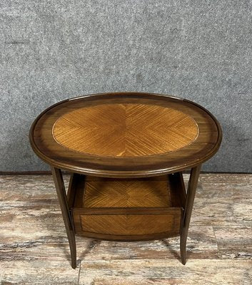 Napoleon III Tea Table with Flying Top in Precious Wood Marquetry, 1880s-MWB-2035924