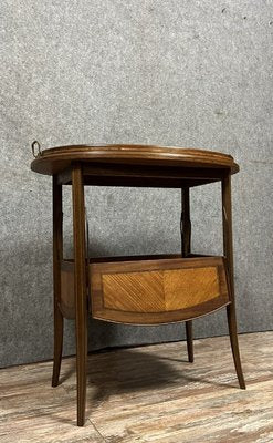 Napoleon III Tea Table with Flying Top in Precious Wood Marquetry, 1880s-MWB-2035924