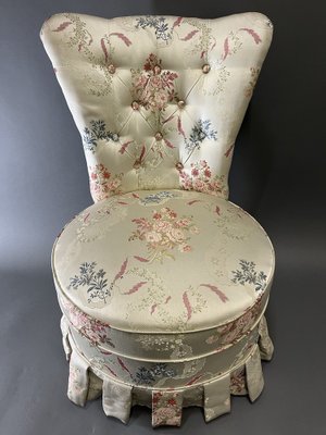 Napoleon III Toad Chair in Embroidered Silk, 1920s-EK-1703167