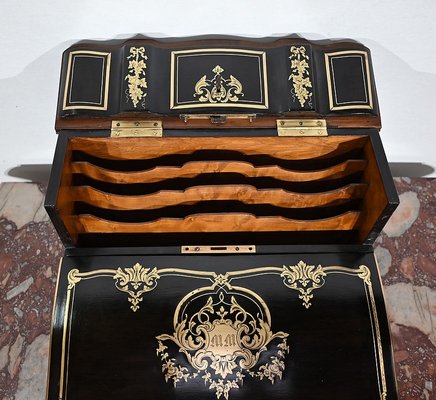 Napoleon III Traveller's Writing Table in Blackened Wood, 19th Century-RVK-1447109