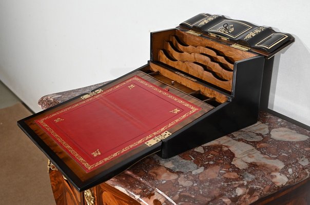 Napoleon III Traveller's Writing Table in Blackened Wood, 19th Century-RVK-1447109