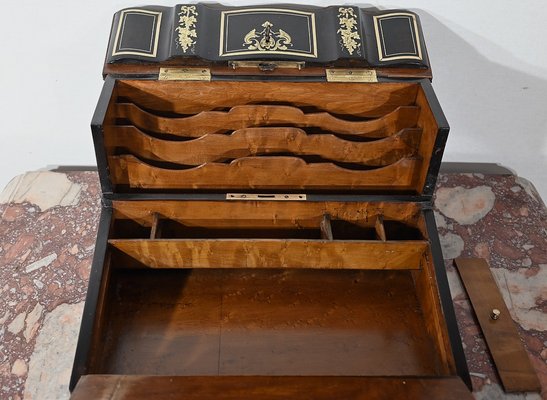 Napoleon III Traveller's Writing Table in Blackened Wood, 19th Century-RVK-1447109