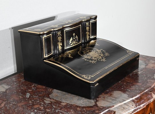 Napoleon III Traveller's Writing Table in Blackened Wood, 19th Century-RVK-1447109