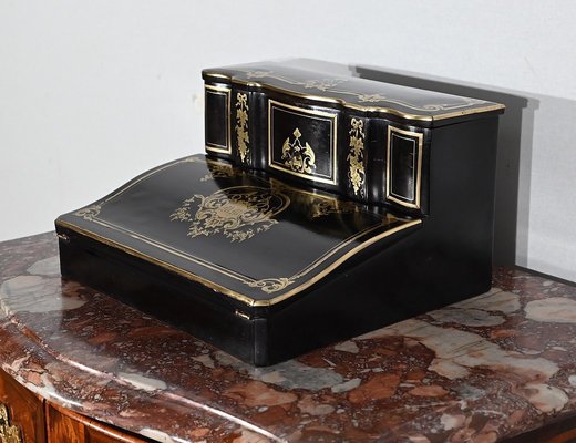 Napoleon III Traveller's Writing Table in Blackened Wood, 19th Century-RVK-1447109