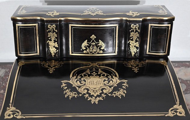 Napoleon III Traveller's Writing Table in Blackened Wood, 19th Century-RVK-1447109