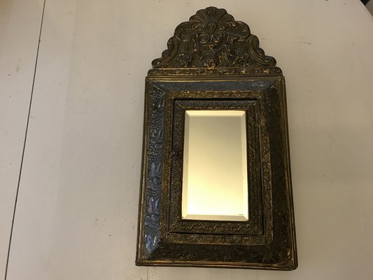 Napoleonic Era Brass Cabinet with Beveled Mirror and Brushes, 1920s-WQQ-1763640