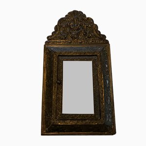 Napoleonic Era Brass Cabinet with Beveled Mirror and Brushes, 1920s-WQQ-1763640