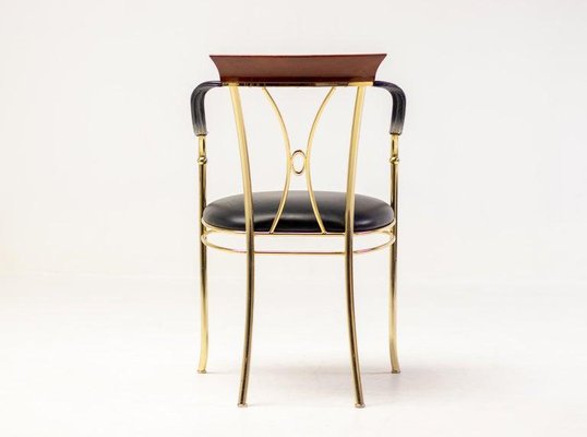 Nappa Leather Brass Vidal Grau Chair-WN-1306823