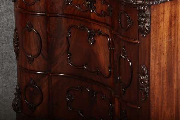 Narrow Chest of Drawers in Mahogany with Cast Iron Candlesticks and Mirror, 1860s-DXD-1790787