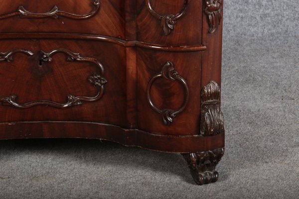 Narrow Chest of Drawers in Mahogany with Cast Iron Candlesticks and Mirror, 1860s-DXD-1790787