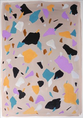 Natalia Roman, Abstract Patterns in Pastel Tones, 2022, Acrylic on Watercolor Paper-RWC-1147433